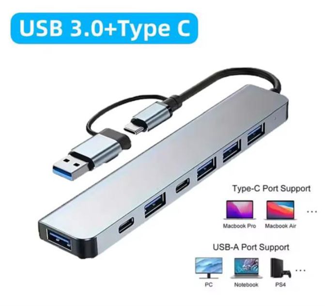 7 Port USB Hub Type C docking Station USB 3.0 EXTENDER