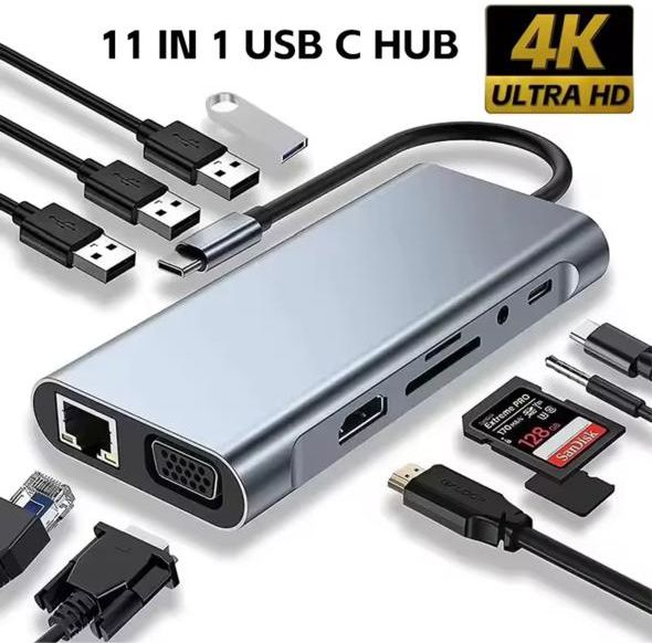 USB C HUB 4K Type C to 11IN1